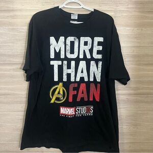 Marvel More Than a Fan Movie Timeline 2Xl XXL Graphic Tee Black T Shirt